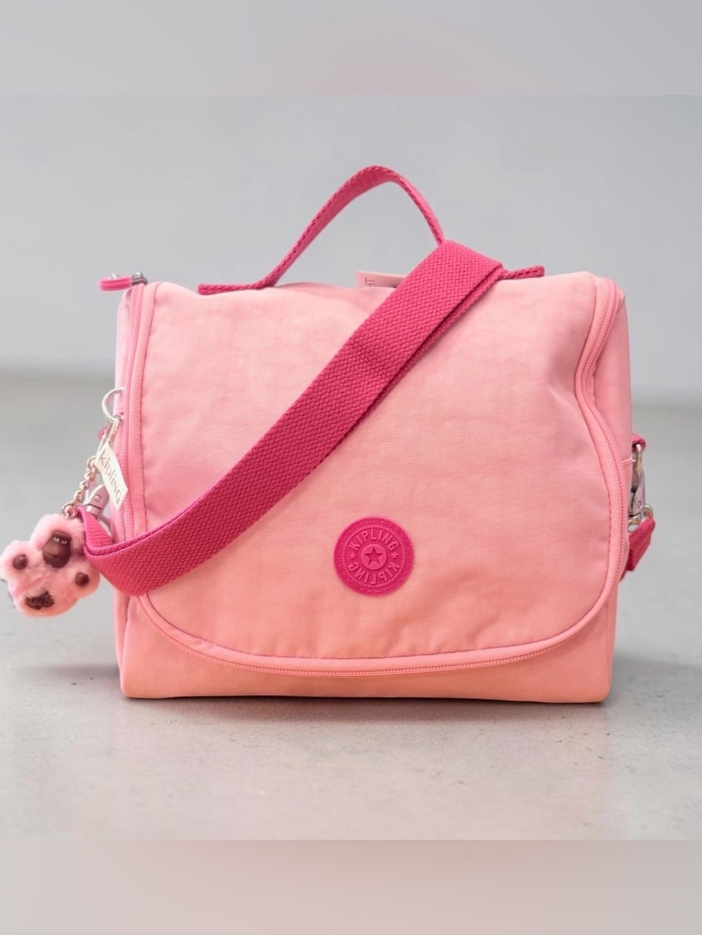 KIPLING Kichirou Lunch Food Bag Pink Frosting